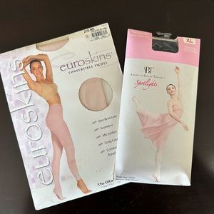 Euroskins Convertible Pink Tights & ABT Black Tights   L/ XL